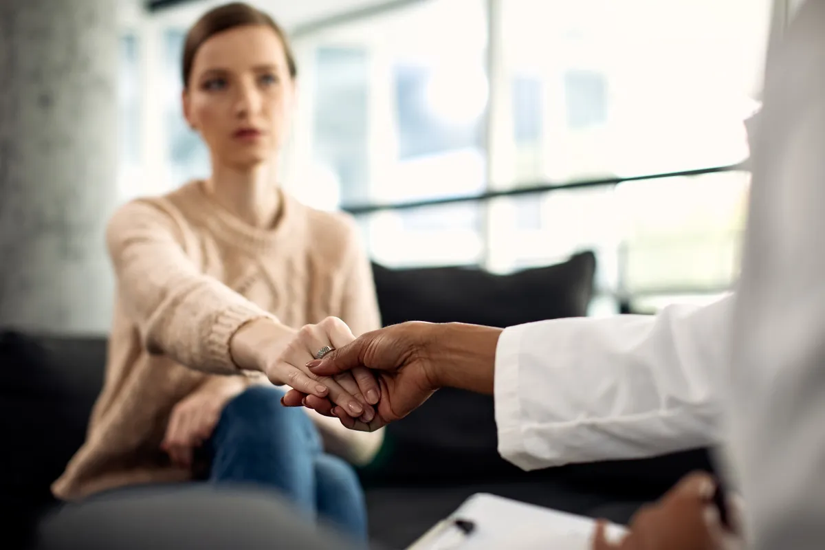 Mental health professional in a compassionate care session